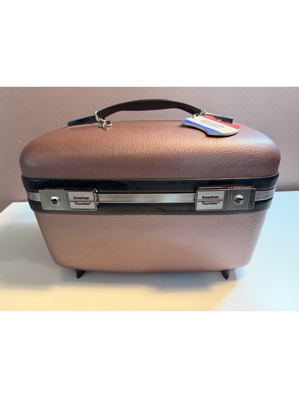 Vintage Purple American Tourister Train Case